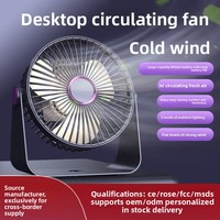 Nouveau ventilateur de circulation d'air de bureau domestique - Ventilateur silencieux mural de petite taille - Lampe d'ambiance avec lumière nocturne