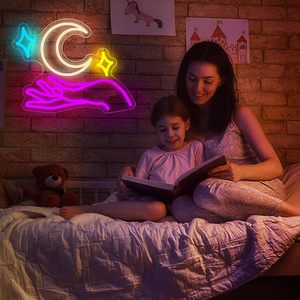 Moon <b>Star</b> Letreros Neon <b>LED</b> indoor hanging ambient <b>light</b> shop sign wall decoration <b>light</b> entrance indicator <b>light</b> luminous sign - Product Image 3