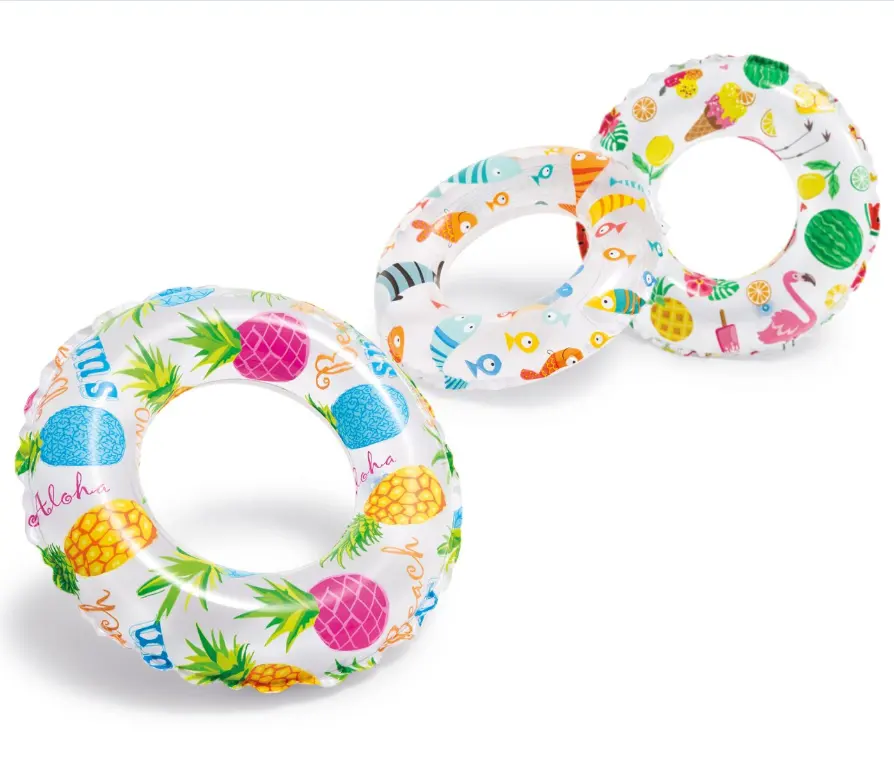 INTEX 59241 Inflatable Donut Lively Print 61cm Baby Swim Rings