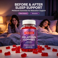 Gummies à la mélatonine en forme d'ours, d'étoile et de cœur, personnalisables, 60 unités par flacon, quantité pour 1 mois, marque privée