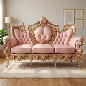 โซฟาปรับนอนได้ 3 ที่นั่ง ทำจากไม้สักแท้สุดหรู พร้อมเบาะโฟมแบบ Tufted โครงไม้แกะสลักด้วยมืออย่างประณีต เป็นมิตรต่อสิ่งแวดล้อม เหมาะสำหรับห้องนั่งเล่น - Product Image 3