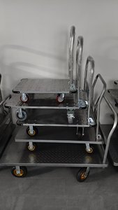 5-व्हील ग्रे नायलॉन प्लेटफॉर्म गाड़ी 8 इंच के भारी शुल्क 550 किलोग्राम भार क्षमता के साथ - Product Image 4