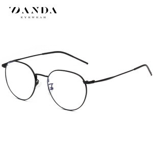 Danda – lunettes à monture ronde en métal, à bord complet, couleur unie, pour myopie, pour femmes, visage ovale, taille moyenne - Product Image 3