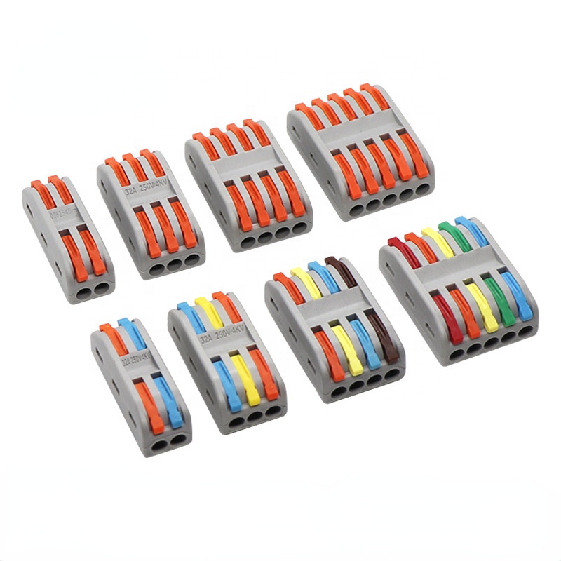Миниатюрные быстроразъемные соединители для проводов, универсальный компактный клеммный блок для проводов аккумулятора, соединительный соединитель для проводов с пружиной