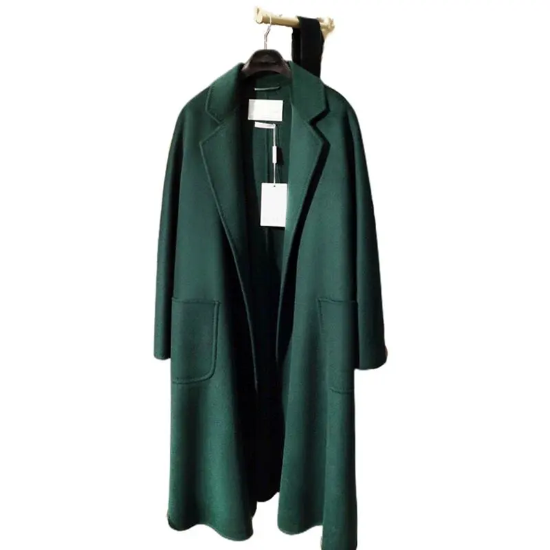 Manteau en laine de haute qualité 2022 chaud en cachemire pour femme adulte, long, mélange de cheveux de chameau, personnalisé, printemps et automne