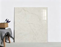 En promotion : Carrelage en porcelaine pleine masse effet marbre 1000x1000mm, épaisseur 10mm, beige, finition brillante, pour sols de salon et hôtels
