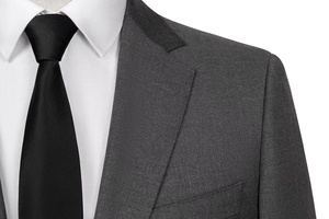 Tailor MTM Made 2 piezas trajes de hombre gris Formal boda trajes de un solo pecho para hombres mejor Blazer novio esmoquin - Product Image 2