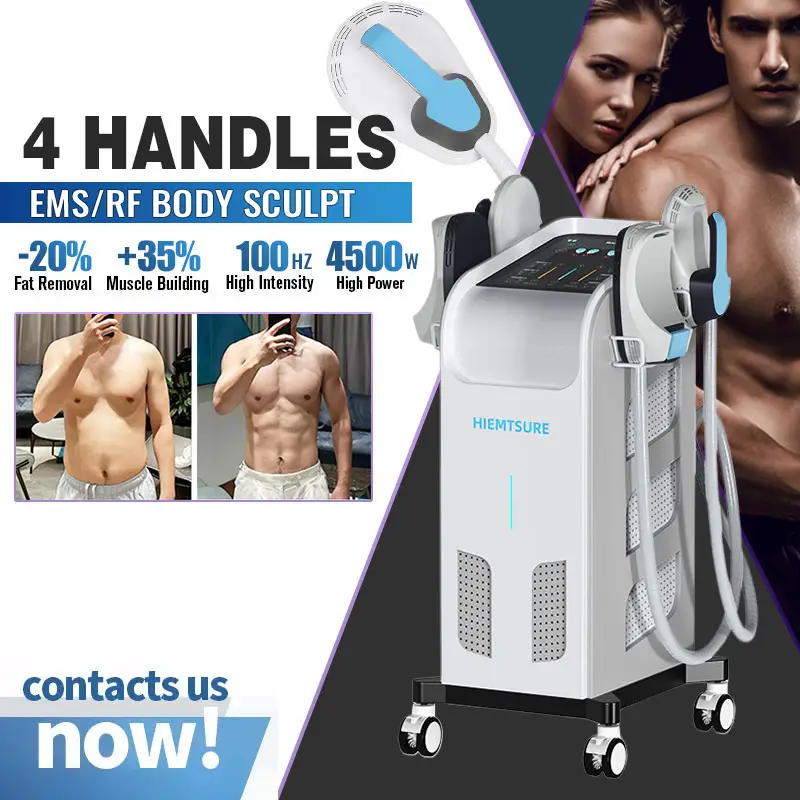 Latest Build Muscle Slimming System Muscle Stimulator 7 Tesla 4 handles 4500w body weight loss machine for fitness center