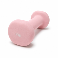Haltère en fonte de 1 kg - Revêtement PVC mat antidérapant, poids pour les mains, exercice aérobie, logo personnalisé, fabricant en gros