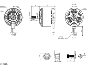 Moteur BLDC FPV 3115 900KV Brushless DC 24V pour drones de course UAV <span class=keywords><strong>M3115</strong></span> - Product Image 3
