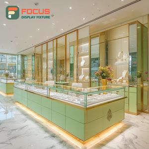 Kiosque de vente au détail moderne, présentoirs pour bijoux, structure métallique, vitrine de boutique - Product Image 3