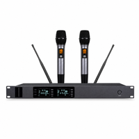 Système de microphone sans fil UHF JSL G-680 avec récepteur de rack et micros portatifs (bodypack) dynamiques et à condensateur, alimentation DC12V pour conférence