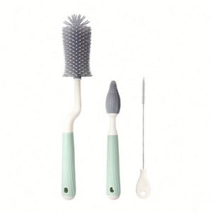 Hot Sales 360 Degree Rotation Silicone <b>Brush</b> Set Portable Pacifier Baby <b>Bottle</b> Cleaning Kit Essential Bag Parts & Accessories - Product Image 1
