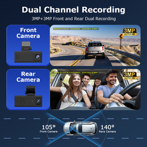 กล้องติดรถยนต์ GPS 6MP พร้อมระบบตรวจจับเรดาร์ 24/7 สำหรับการเฝ้าระวังขณะจอดรถ มองเห็นได้ทั้งด้านหน้าและด้านหลังในเวลากลางคืน บันทึกอัตโนมัติด้วยปุ่มเดียว - Product Image 2