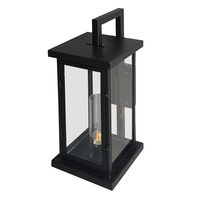 Lanterne murale extérieure LED moderne de luxe Applique murale extérieure étanche en verre noir et clair