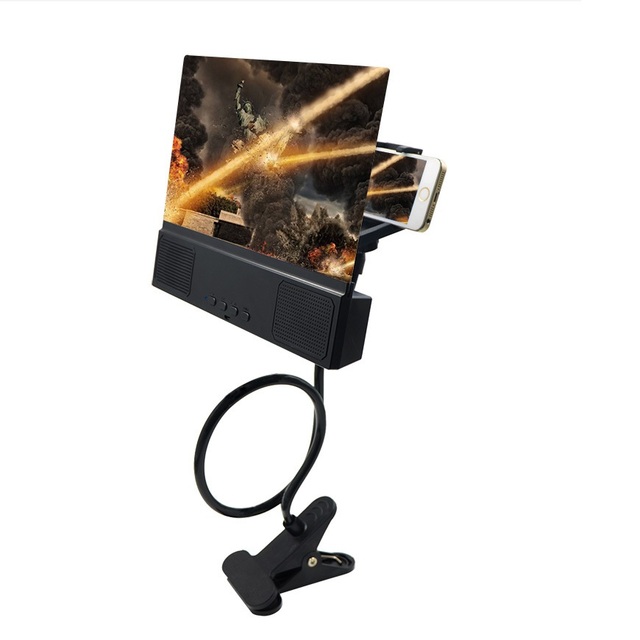 12inch 3D Mobile Phone Screen Magnifier Amplifier with Speaker,Foldable Holder Stand, Suitable for Watching Movie Videos