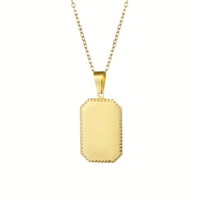 Collier Cœur à Bordure Festonnée Personnalisé en Acier Inoxydable 316L Plaqué Or PVD 18K, Gravé au Laser, Étanche, Inoxydable, Bijoux Vides pour Femme