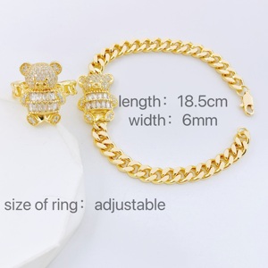JML Großhandel Bär Zirkon Kinder Schmuck Set verschiedene Farben Bär Anhänger für Halskette exquisite funkelnde Diamant Bär Ringe - Product Image 6