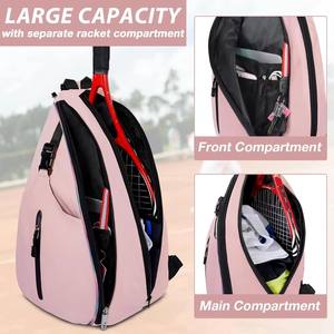 Tenis funcional deportes raqueta bandolera cabeza tenis playa cuero CarryingTennis bolsa <span class=keywords><strong>mochila</strong></span> Sling <span class=keywords><strong>mochila</strong></span> para hombres mujeres - Product Image 3