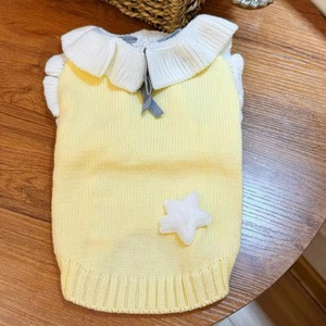 Pull pour chiot sur mesure, jaune rock, en coton tricoté, design mignon pour petites races : Bichon Frisé, Teddy Bear, Schnauzer, Yorkshire - Product Image 2