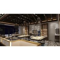 Vitrine de présentation de bijoux et de jade en bois foncé de style chinois, fabrication sur mesure, conception complète de magasin, solution de vitrine tout-en-un.