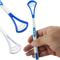 Raspador de Lengua Personalizado para el Mal Aliento, Limpiador de Lengua de Plástico para Uso Doméstico con Logotipo Láser, Material de Cobre