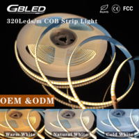 Bande LED COB en cuivre de qualité supérieure, sans chute de tension, gradation fluide, DC24/48V, PCB 8/10/12mm, 10M-20M, éclairage paysager professionnel
