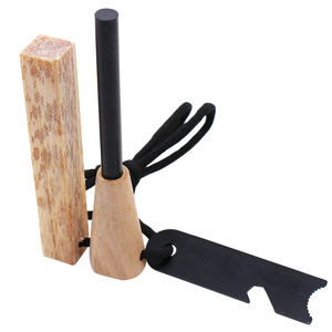 Accendifuoco per Sopravvivenza all'Aperto con Manico in Legno di Fatwood e Acciarino - Product Image 4