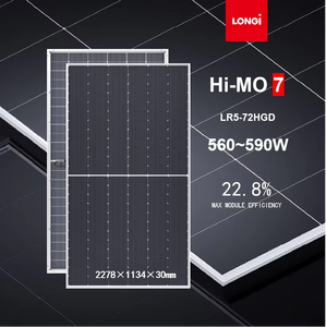 Longi hi-mo 7 LR5-72HGD Kính kép bạc khung 560W 565W 570W 575W 580W 585W 590W Tier 1 Mono tấm pin mặt trời - Product Image 1