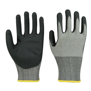 Good Flex 15G <span class=keywords><strong>Nylon</strong></span> Spandex Guantes de seguridad en el trabajo Negro NBR Palm Coated Sandy Nitrile Hombres Guantes de trabajo duro - Product Image 4