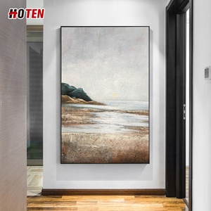 Grande Dipinto a Olio Moderno di Paesaggio Marino Blu Fatto a Mano su Tela per Soggiorno, Casa, Hotel, Caffetteria - Product Image 4