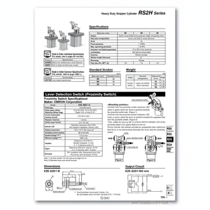 SMC Pneumatics Cylindre à bouchon de RS2H50-30DM-S à usage intensif Produit haute performance dans la catégorie Cylindres - Product Image 1