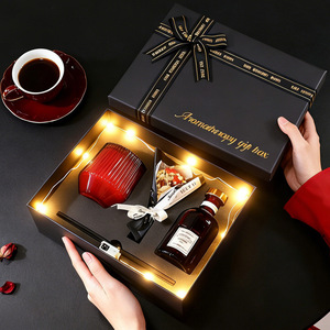 Coffret Cadeau Luxe Bougie Parfumée Rose Noire & Diffuseur à Bâtonnets – Huile Essentielle Parfum d'Ambiance Décoration Chambre - Product Image 1