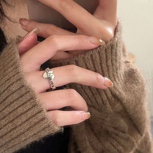 <b>Silver</b> Ruitai S925 Sterling <b>Silver</b> Letter <b>Ring</b> For Women Light Luxury Korean Style Versatile Jewelry Gift - Product Image 1
