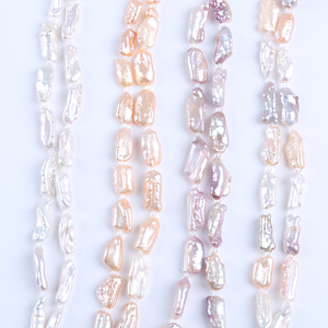 Hilos de Perlas de Agua Dulce <span class=keywords><strong>Biwa</strong></span> de 8-11 mm, Hermosas en Color Blanco, Rosa y Morado, Forma Irregular Barroca, para Joyería, 19 cm - Product Image 1