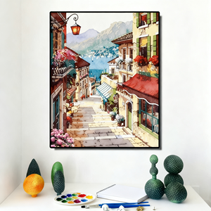 Pintura por Números Moderna, Paisaje Rectangular Enmarcado, Pintura Decorativa <span class=keywords><strong>para</strong></span> Interiores, Arte Mural <span class=keywords><strong>para</strong></span> Sala de Estar - Product Image 1