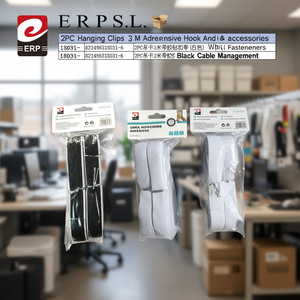 Clip per appendere oggetti da 2 pezzi, chiusure a strappo adesive 3M, bianco e nero, per la gestione dei cavi - Product Image 3