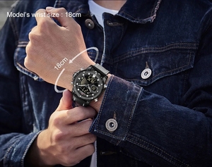 Para <span class=keywords><strong>NAVIFORCE</strong></span> <span class=keywords><strong>9172</strong></span>, reloj de cuarzo para hombre, nueva moda, estilo deportivo, correa de cuero, pantalla de hora Dual, LED, Digital, resistente al agua G - Product Image 3