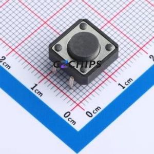 TS-1094-A3B3-D1 Tactile Switch Through hole Component (THT)-4P,12x12mm Switch Single Pole Single Throw Round Button 2.5N 12mm - Product Image 1