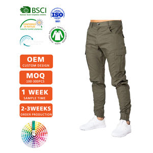 Pantalons décontractés d'été de haute qualité pour hommes Nouveau design imprimé Respirant Slim Fit Taille élastique 100% Pantalon cargo en toile de coton - Product Image 1