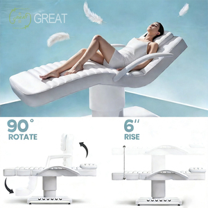 Cama de Masaje Eléctrica Profesional con Base Dorada, Cama para Pestañas con Reposabrazos y Motor para <span class=keywords><strong>Spa</strong></span> y Salón de Belleza de Lujo - Product Image 2