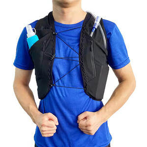 पानी की बोतल धारक और सेल फोन की जेब के साथ पुरुषों के लिए कस्टम हल्का नरम लुभावनी चल हाइड्रेशन बनियान - Product Image 3