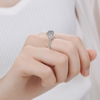 Bague en argent 925 pour femme avec diamant Moissanite VVS taille brillant, idéale pour les fêtes, les anniversaires et comme accessoire de mode