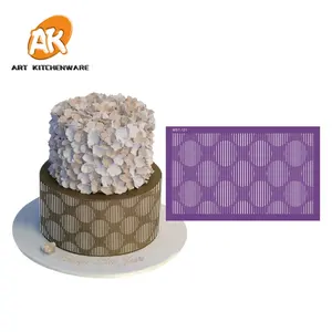 AK Oval de malla de pastel plantillas para Royal Icing de plantillas para decoración de tartas herramientas para galletas plantilla MST-121