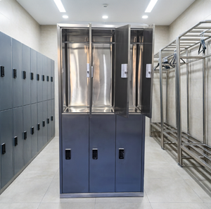Casier vestiaire étanche en HPL assemblé avec serrure à <span class=keywords><strong>code</strong></span>, en acier inoxydable 304 durable pour salle de sport, piscine et spa - Product Image 2