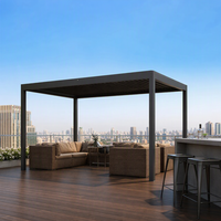Pergola bioclimatique en aluminium imperméable pour extérieur, à lames orientables manuelles, pour salon de luxe au bord de la piscine, balcon, pavillon écologique