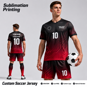 Maglia da Calcio Retrò Personalizzata per Giocatori, Versione Thailandese, Traspirante, Estiva, Best-Seller, con Pantaloncini, 100% Cotone - Product Image 1