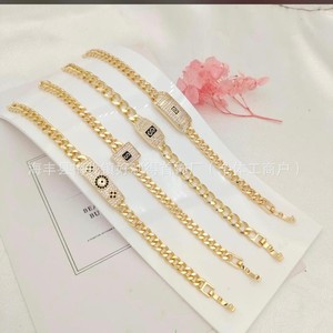 Nuovo Design 2025 Bracciale Cubano Monaco da <span class=keywords><strong>Uomo</strong></span> in Stile Hip Hop Retrò alla Moda con <span class=keywords><strong>Accessori</strong></span> Brillanti Placcato Oro 18K di Alta Qualità - Product Image 2