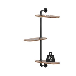 Wall Corner Planter <b>Shelf</b> 3-Tier Adjustable Wall Mounted Storage <b>Rack</b> For Living Room Balcony - Product Image 4