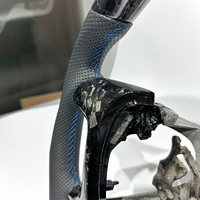 Volante de Fibra de Carbono Forjado Plateado para Chevrolet Silverado con Cuero Perforado, Envío Directo, Nuevo Diseño